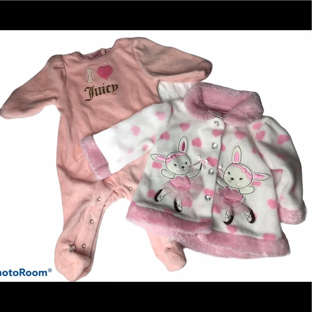 JUICY COUTURE One Piece YOUNG Hearts Sweater 0-3M